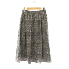 アマカ AMACA LIBERTY 総柄 ギャザースカート フレア 38 チャコール ホワイト /ES ■OSのサムネイル