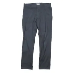 美品 LIDEAL PLANET リデアル プラネット トラウザー チノパンツ テーパード ロゴ 刻印 ボタン ボトムス 28 紺 ダークネイビー メンズ 古着 中古 USEDのサムネイル
