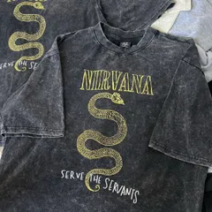 ニルヴァーナ NIRVANA  金蛇ネバーマインド NEVERMIND バンドTシャツ バンT ブラック OG05のサムネイル