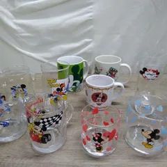 キャラクター食器「ディズニー・ミッキーマウス」 陶器orガラス マグカップ＆グラス 10点セット 長期間保管品 Y163