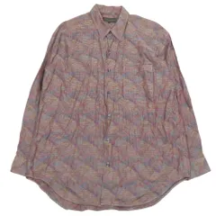 良品 GIANNI VALENTINO ジャンニ・ヴァレンティノ チェック柄 シャツ 長袖 カットソー コットン L 赤系 メンズ 古着 中古 USEDのサムネイル