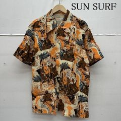 美品 サンサーフ アロハシャツ 名作 合戦柄 和柄 富士山 サムライ 黄色