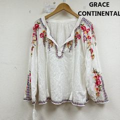 新品 タグ付き】グレースコンチネンタル 花柄 刺繍 シアーブラウス 