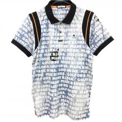 【美品】マークアンドロナ ギャラクシー柄 ポロシャツ 44 宇宙 総柄 ゴルフ 美品】マークアンドロナ ギャラクシー柄 ポロシャツ 44 宇宙 総柄