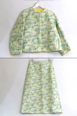 【228766】【23SS】 Drawer ドゥロワー  花柄　ふくれジャカード　ノーカラージャケット/スカート　セットアップ  ・ 6522-299-0760のサムネイル