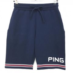 XL PING ニットショーツ ハーフパンツ ネイビー ストレッチ ピン
