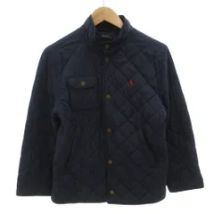 ポロ ラルフローレン POLO RALPH LAUREN キルティングジャケット 中綿ブルゾン 袖裏コーデュロイ ポニー刺繍 140－160 紺 ネイビー /FF