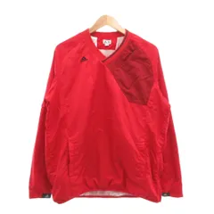 アディダス adidas スポーツウエア ジャケット ジャージ ウインドブレーカー L 赤 レッド Vネック 長袖 切り替えデザイン /MG ■GY99