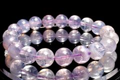 高発色◇虹入り レモンクォーツ 12.5mm ブレスレット 1個売り