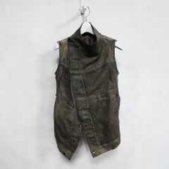 初期 希少 CATORCE レザー切替アシンメトリーベスト - メルカリ