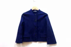 【227869】MAX MARA マックスマーラ  バックスキン スタンドカラー ジャケット 8分袖  ・I40 ネイビーのサムネイル