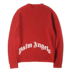 【美品】Palm Angels パーム エンジェルス ニット レッド サイズ:L | 20AW ブランドロゴ ウールニット セーター | イタリア製 | トップス プルオーバー【メンズ】【中古】のサムネイル