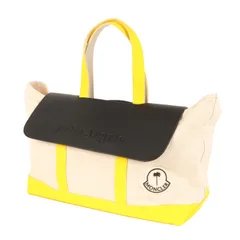 【美品】MONCLER モンクレール バッグ | 23AW Palm Angels GENIUS 8 レザーパーツ付き キャンバストートバッグ (TOTE) | ナチュラル イエロー ブラック | コラボ ブランド カバン【メンズ】【中古】のサムネイル