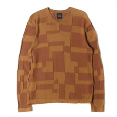 ARMANI EXCHANGE アルマーニエクスチェンジ ニット ブラウン系 サイズ:S | ジオメトリック ジャガード ハイゲージ Vネック コットン ニット セーター | トップス プルオーバー【メンズ】【中古】