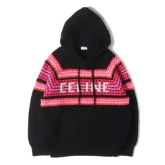 【美品】CELINE セリーヌ パーカー ブラック 黒 サイズ:M | 22AW ロゴ ジャガード ニット パーカー (Embroidery Hooded Sweater In Ski Jacquard Wool) | イタリア製【メンズ】【中古】のサムネイル
