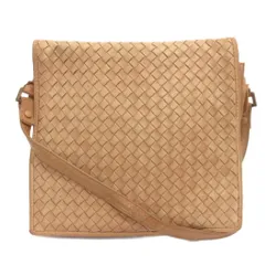 ボッテガヴェネタ BOTTEGA VENETA ヴィンテージ イントレチャート ショルダーバッグ 斜め掛け 編み込み レザー ベージュ 鞄