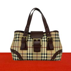 極 美品 BURBERRY バーバリー ノバチェック 柄 レザー 本革