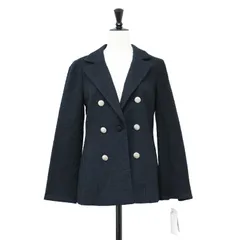 M'S GRACY エムズグレイシー 24春夏 コットン サマー ツイ―ド テーラード ジャケット / ミドル丈 シングルブレスト ブラック×ネイビー36(S)のサムネイル