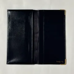 【230559】LANVIN ランバン  二つ折り長財布　レザー　ロゴ　メンズ小物　ウォレット　コンパクト ネイビーのサムネイル