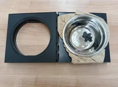 【010B08】Aystkniet犬 食器台 ペット 餌台 ステンレスボウルのサムネイル
