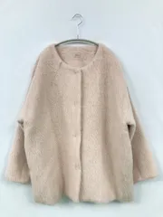 flower フラワー ノーカラージャケット F ベージュ ウール・ニット ナイロン 無地 ショート丈 レディースのサムネイル