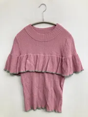 Supreme.La.La. シュープリームララ ニット/セーター M ピンク 無地 フリル ミドル丈 半袖 クルーネック(丸首) レディースのサムネイル