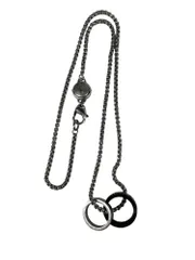 DIESEL (ディーゼル) チェーンネックレス ダブルリング ステンレススチール シルバー メンズ/025