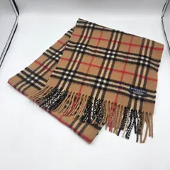 0529-07　【美品】BURBERRY バーバリー カシミヤ100% マフラー ノバチェック キャメル イギリス製 英国製 長さ140cmのサムネイル