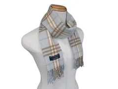 BURBERRY バーバリー マフラー ライトブルー系 カシミヤ100