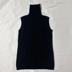 【231131】et vous エヴー  ノースリーブニット　ハイネック　カシミヤ100％　ストレッチ　レディース  ・ ブラックのサムネイル