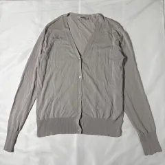 【231140】S Max Mara エスマックスマーラ  長袖カーディガン　ニット　薄手　ストレッチ　スリット入り　レディース  ・ ライトグレーのサムネイル