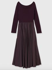 anuans】ベロアシフォンドッキングワンピース ブラウンsize1 - メルカリ