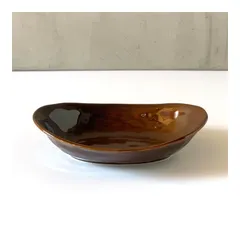 【新品】 ライフスタイルアイランド カレー皿＆パスタ皿 24cm 約500ml r76br-brand (つやありブラウン) 1