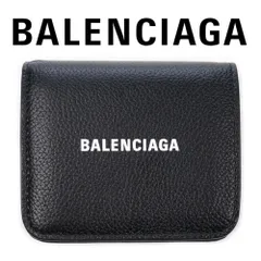 バレンシアガ 財布 二つ折り BALENCIAGA コンパクト ミニ財布 ブラック 小銭入れ付き カードケース パスケース レザー 594216