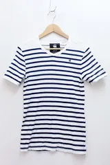 【232082】G-STAR RAW ジースターロウ  Vネック 半袖Tシャツ ボーダー ワンポイント Slim Fit  Sのサムネイル