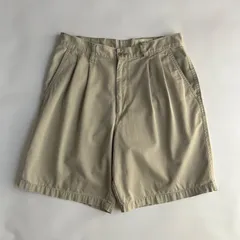 90s Eddie Bauer エディーバウアー 2タック チノショーツ ベージュ W32 コットン100％ ツイル ショートパンツ カーキのサムネイル