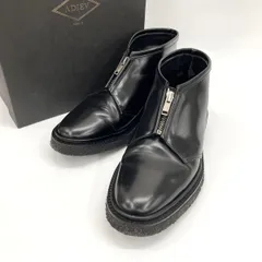 ADIEU PARIS アデュー パリ チャッカブーツ Classic type 3 フロントジップ 箱付き ビジネス 通勤 カーフレザー 男女兼用 FR39 25cm相当 ブラック 靴 ★ SS537のサムネイル