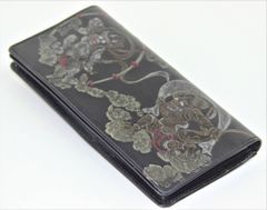 花山 ✖️ DEGNER 長財布 和柄 金襴織物【カネゴン尽くし/WHITE 
