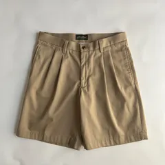 00s Eddie Bauer エディーバウアー 2タック ショーツ W32 タンカラー WRINKLE AND STAIN RESISTANT ワイド チノショーツのサムネイル