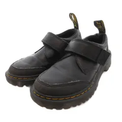 ドクターマーチン DR.MARTENS ETHAN J レザー ベルクロ キッズ ベビー シューズ UK11 黒 ブラック ベルクロ留め イエローステッチ プルタブ /TQのサムネイル