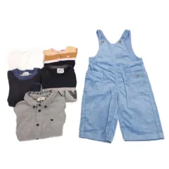 アルマーニ ジュニア ARMANI Jr シャツ トレーナー オーバーオール ロゴ ベビー服 セット グレー 青 ブルー 白 ホワイト /TQのサムネイル