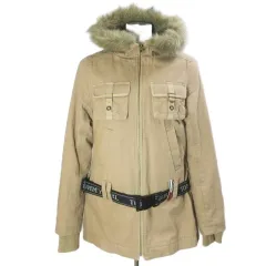 トミーガール tommy girl コート ライナー付き ベルト付き フェイクファー フーディー ジップアップ S/P ベージュ /Xのサムネイル