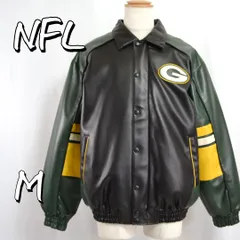 NFL公式 G-III NFL グリーンベイ・パッカーズGreen Bay Packers レザースタジャン スタジアムジャンパー M(JPN XL) 緑グリーン 黒ブラック 【古着】【中古】【送料無料】のサムネイル