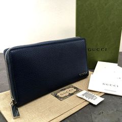 未使用品 GUCCI 771154 ジップウォレット ブルー 箱付 117 - メルカリ