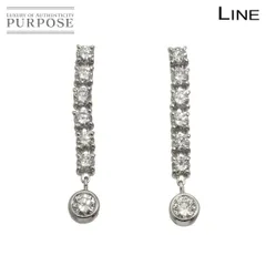 デビアス DE BEERS ライン LINE ダイヤ 1.00ct ピアス K18 WG ホワイトゴールド 750 Earrings Pierced 90320348のサムネイル