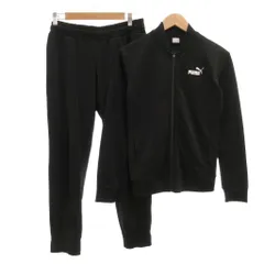 プーマ PUMA ジャージ セットアップ ジャケット ジップアップ ジョガーパンツ フルレングス M 黒 ブラック 無地 長袖 裏起毛 /IB ■ECF005のサムネイル