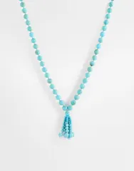 マンゴ レディース アクセサリー ネックレス・チョーカー・ペンダントトップ レース Mango beadedrop necklace MID BLUE ブルーのサムネイル