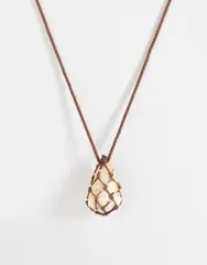 マンゴ レディース アクセサリー ネックレス・チョーカー・ペンダントトップ レース Mango drop necklace BROWN ブラウンのサムネイル