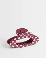 エイソス レディース アクセサリー ドット柄 ドット ASOS DESIGN large oval polka dot hair claw Multi マルチカラーのサムネイル