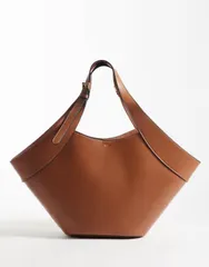 マンゴ レディース バッグ Mango shoulder bag in dark BROWN ブラウンのサムネイル